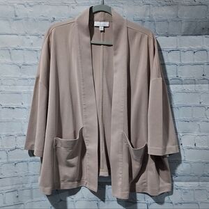 Pure Jill By J. Jill XL Soft Sisal Sand Washed Open Kimono Quite Luxury Tencel